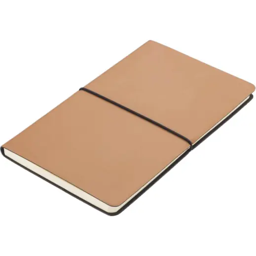 Peja Santhome A5 Recycled PU Soft Cover Notebook Tan Angle